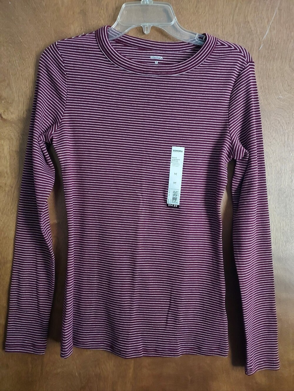 Sonoma Ribbed LS Crewneck NWT